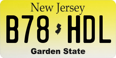 NJ license plate B78HDL