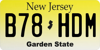 NJ license plate B78HDM