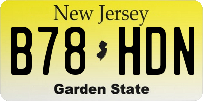 NJ license plate B78HDN
