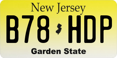 NJ license plate B78HDP
