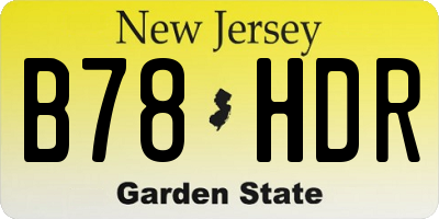 NJ license plate B78HDR