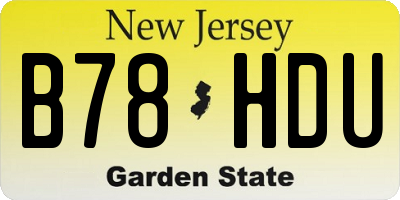NJ license plate B78HDU