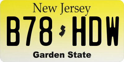 NJ license plate B78HDW