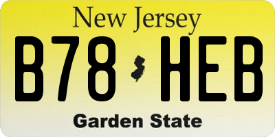 NJ license plate B78HEB