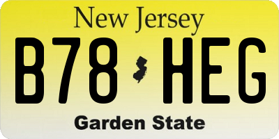 NJ license plate B78HEG