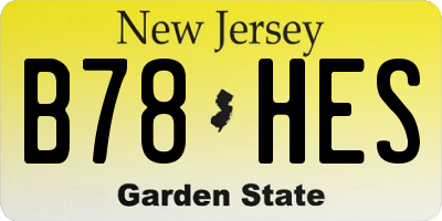 NJ license plate B78HES