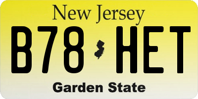 NJ license plate B78HET