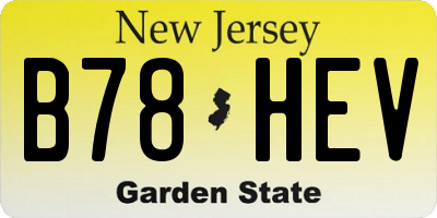 NJ license plate B78HEV