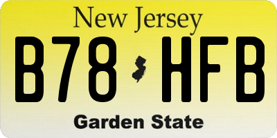 NJ license plate B78HFB