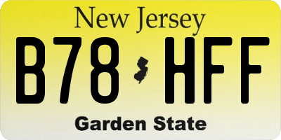 NJ license plate B78HFF