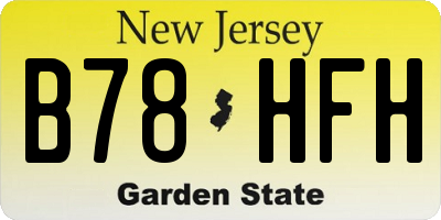 NJ license plate B78HFH