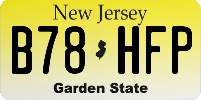 NJ license plate B78HFP