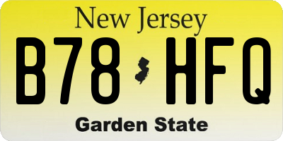 NJ license plate B78HFQ