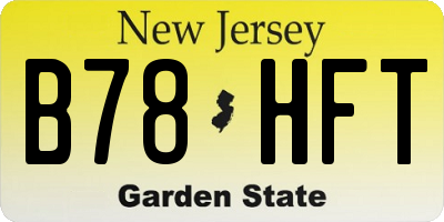 NJ license plate B78HFT
