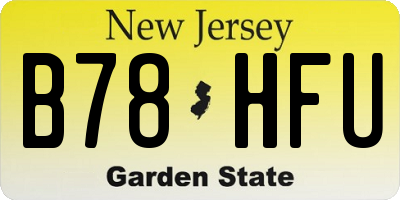 NJ license plate B78HFU