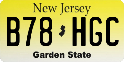 NJ license plate B78HGC