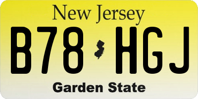 NJ license plate B78HGJ