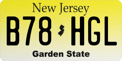 NJ license plate B78HGL