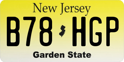 NJ license plate B78HGP