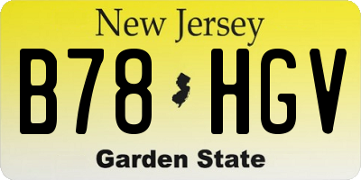 NJ license plate B78HGV
