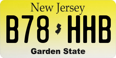 NJ license plate B78HHB