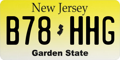 NJ license plate B78HHG