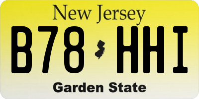 NJ license plate B78HHI