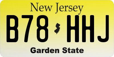 NJ license plate B78HHJ