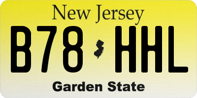 NJ license plate B78HHL