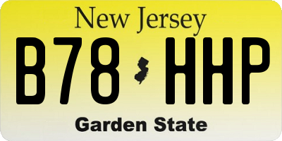 NJ license plate B78HHP