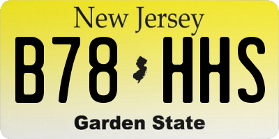 NJ license plate B78HHS
