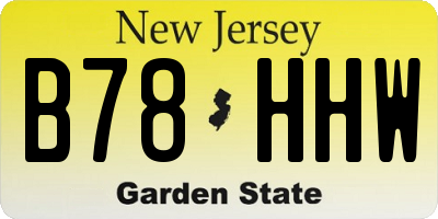 NJ license plate B78HHW
