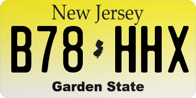 NJ license plate B78HHX