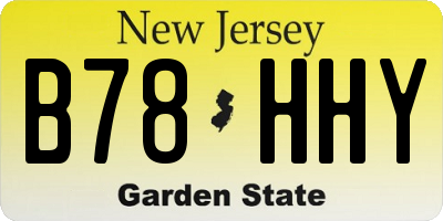 NJ license plate B78HHY
