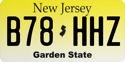 NJ license plate B78HHZ