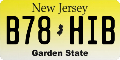NJ license plate B78HIB