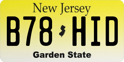 NJ license plate B78HID