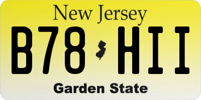 NJ license plate B78HII