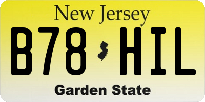 NJ license plate B78HIL