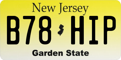 NJ license plate B78HIP