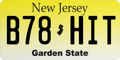 NJ license plate B78HIT