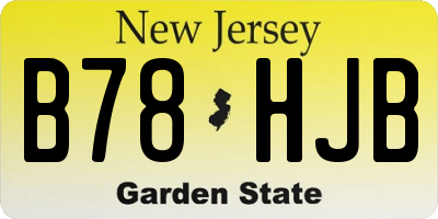 NJ license plate B78HJB