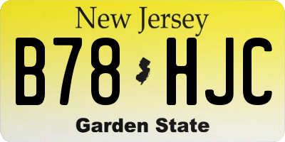 NJ license plate B78HJC
