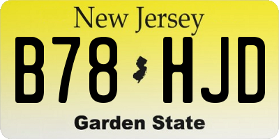 NJ license plate B78HJD