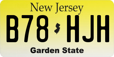 NJ license plate B78HJH
