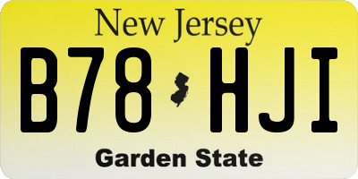 NJ license plate B78HJI