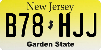 NJ license plate B78HJJ