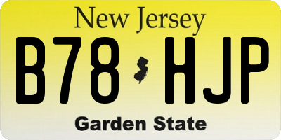 NJ license plate B78HJP