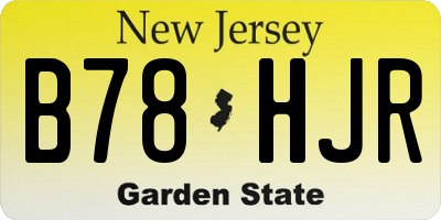 NJ license plate B78HJR