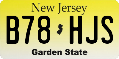 NJ license plate B78HJS